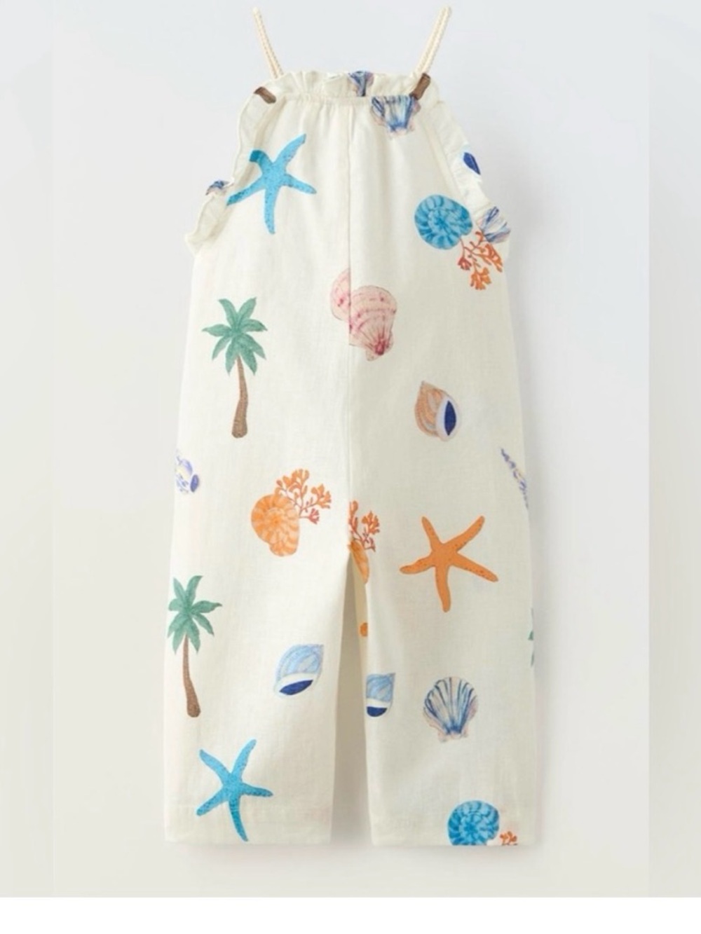 Zara Natural One-Piece with Blue and Orange Tropical Print - Picture 4 of 4